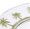 Palm Tree Design 9" Acrylic Dinner Plates Set of 4, Crystal Clear Plastic Plates Reusable