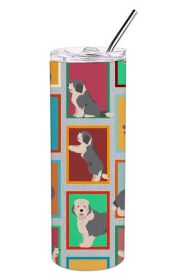 Lots of Old English Sheepdog Stainless Steel Skinny Tumbler Vacuum Double Walled Reusable Insulated Tumbler Travel Cup for Coffee Cocktails Gift with