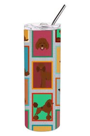 Lots of Chocolate Standard Poodle Stainless Steel Skinny Tumbler Vacuum Double Walled Reusable Insulated Tumbler Travel Cup for Coffee Cocktails Gift