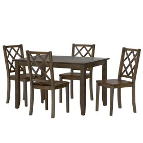 Wallace & Bay Velvety Brown 5 Piece Dining Table Set