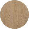 TREXM 5-Piece Farmhouse Dining Table Set Wood Round Extendable Dining Table and 4 Upholstered Dining Chairs (Oak Natural Wood + Antique White)