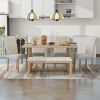 TREXM 6-Piece Retro Rectangular Dining Table Set