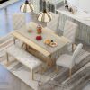 TREXM 6-Piece Retro Rectangular Dining Table Set