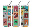 Lots of Border Collie Stainless Steel Skinny Tumbler Vacuum Double Walled Reusable Insulated Tumbler Travel Cup for Coffee Cocktails Gift with Lid