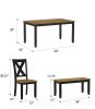 Wallace & Bay Radiant Brown 6 Piece Dining Table Set