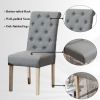 Banff 5-piece Dining Set, Cross-Buck Round Table with 4 Tufted Chairs, Gray