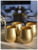 Metallic Gold Color Plastic Wine Glasses Set of 4 (18oz), BPA Free Acrylic Wine Glass Set, Unbreakable Red Wine Glasses, White Wine Glasses