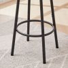 Bar Table Set with 2 Bar stools PU Soft seat with backrest, Rustic Brown, 43.31'' L x 15.75'' W x 35.43'' H.