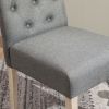 Banff 5-piece Dining Set, Cross-Buck Round Table with 4 Tufted Chairs, Gray