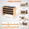 VEVOR 36 Bottle Stackable Modular Wine Rack Bamboo Wood Display Shelf 4-Tier