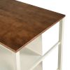 TOPMAX Solid Wood Rustic 3-piece 45" Stationary Kitchen Island Set with 2 Seatings