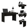 Black Wengue 2-Drawer Computer Desk