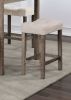 Transitional 5pc Counter Height Dining Set Gray Counter HT. Table and 4x Stools Linen-like Beige Cushion Seat Dining Room