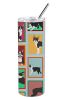 Lots of Boston Terrier Stainless Steel Skinny Tumbler Vacuum Double Walled Reusable Insulated Tumbler Travel Cup for Coffee Cocktails Gift with Lid