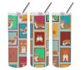 Lots of Red and White Pembroke Corgi Stainless Steel Skinny Tumbler Vacuum Double Walled Reusable Insulated Tumbler Travel Cup for Coffee Cocktails Gi