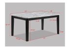 5-Piece Contemporary Dining Set Rectangular Faux Marble Table Top Black Finish Upholstered Chairs Channel Tufting Wooden Solid Wood Dining Room Kitche