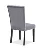 6-Piece Contemporary Dining Set Rectangular Faux Marble Table Top Black Finish Upholstered Chairs Bench Channel Tufting Wooden Solid Wood Dining Room