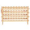 VEVOR 36 Bottle Stackable Modular Wine Rack Bamboo Wood Display Shelf 4-Tier