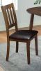 Cozy 3pc Dining Set Round Dining Table And 2x Side Chairs Walnut, Dark Brown Transitional Solid wood Dining Room Furniture Leatherette Padded Seat