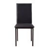 Metal Frame 5pc Dining Set Black Faux Marble Table and 4x Side Chairs Faux Leather Upholstery Casual Kitchen Furniture Set