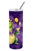 Alligator Mardi Gras Stainless Steel Skinny Tumbler Vacuum Double Walled Reusable Insulated Tumbler Travel Cup for Coffee Cocktails Gift with Lid