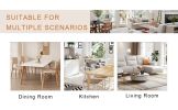 Table and chair set.36 Inch Diameter Modern Luxury Glass Dining Table and Chair Set - Gold Frame