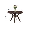 Drake Gray Fabric & Espresso Finish 5PCs Dining Set