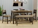 Wallace & Bay Velvety Brown 6 Piece Gathering Dining Set