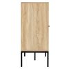 Rattan Cabinet Storage with 4 Magnetic Doors & Adjustable Shelves Natural