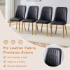 Table and chair set.36 Inch Diameter Modern Luxury Glass Dining Table and Chair Set - Gold Frame