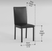Metal Frame 5pc Dining Set Black Faux Marble Table and 4x Side Chairs Faux Leather Upholstery Casual Kitchen Furniture Set