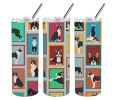 Lots of Boston Terrier Stainless Steel Skinny Tumbler Vacuum Double Walled Reusable Insulated Tumbler Travel Cup for Coffee Cocktails Gift with Lid