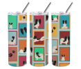 Lots of Black and Whtie Papillon Stainless Steel Skinny Tumbler Vacuum Double Walled Reusable Insulated Tumbler Travel Cup for Coffee Cocktails Gift w