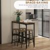 HOMCOM Bar Table Set for 4, Industrial High Top Table with Bar Stools, 5-Piece Small Kitchen Table and Chairs for Pub, Dining Room, Rustic Brown