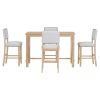 TREXM 5-Piece Counter Height Dining Set, Classic Elegant Table and 4 Chairs in Natural Wood Wash