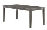Transitional 7pc Dining Set Rectangular Table Wood Base Ladder Back Chairs Gray Finish Wooden Dining Room Furniture