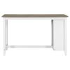 TREXM 5-Piece Multi-Functional Rubber Wood Counter Height Dining Set with Padded Chairs and Integrated 9 Bar Wine Compartment