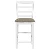 TREXM 5-Piece Multi-Functional Rubber Wood Counter Height Dining Set with Padded Chairs and Integrated 9 Bar Wine Compartment