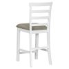 TREXM 5-Piece Multi-Functional Rubber Wood Counter Height Dining Set with Padded Chairs and Integrated 9 Bar Wine Compartment