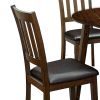 Cozy 3pc Dining Set Round Dining Table And 2x Side Chairs Walnut, Dark Brown Transitional Solid wood Dining Room Furniture Leatherette Padded Seat