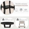 TREXM 5-Piece Kitchen Dining Table Set Round Table with Bottom Shelf, 4 Upholstered Chairs for Dining Room(Espresso)