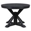 TREXM Functional Furniture Retro Style Dining Table Set with Extendable Table and 4 Upholstered Chairs for Dining Room and Living Room(Espresso)