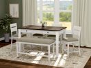 Wallace & Bay Velvety Brown And White 6 Piece Gathering Dining Set