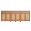 Rattan Cabinet with 6 Doors 3 Drawers Adjustable Shelves Set of 3 Natural