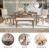 6-Piece Dining Table Set, Wooden Dining Table Set for 6, Kitchen Dining Table Set with 4 Upholstered Chairs and a Bench for Kitchen