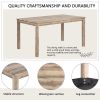 6-Piece Dining Table Set, Wooden Dining Table Set for 6, Kitchen Dining Table Set with 4 Upholstered Chairs and a Bench for Kitchen
