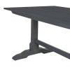 TREXM 3-Piece Retro Dining Set, Rectangular Trestle Table and 2 Wood Benches for 4 People for Dining Room and Kitchen (Grey)