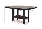 5-Piece Farmhouse Counter Height Dining Set Rectangular Table Light Gray Black Finish Upholstered Chairs Wooden Solid Wood Dining Room Kitchen Furnitu