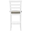 TREXM 5-Piece Multi-Functional Rubber Wood Counter Height Dining Set with Padded Chairs and Integrated 9 Bar Wine Compartment