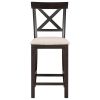 TREXM 6-Piece Counter Height Dining Table Set Table with Shelf 4 Chairs and Bench for Dining Room (Espresso)
